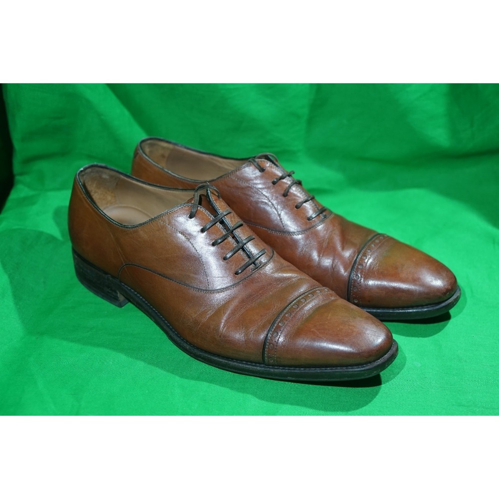 Salvatore Ferragamo Tramezza Oxford Dress Shoes‎ Men's Size 9.5 Cap Toe Brown